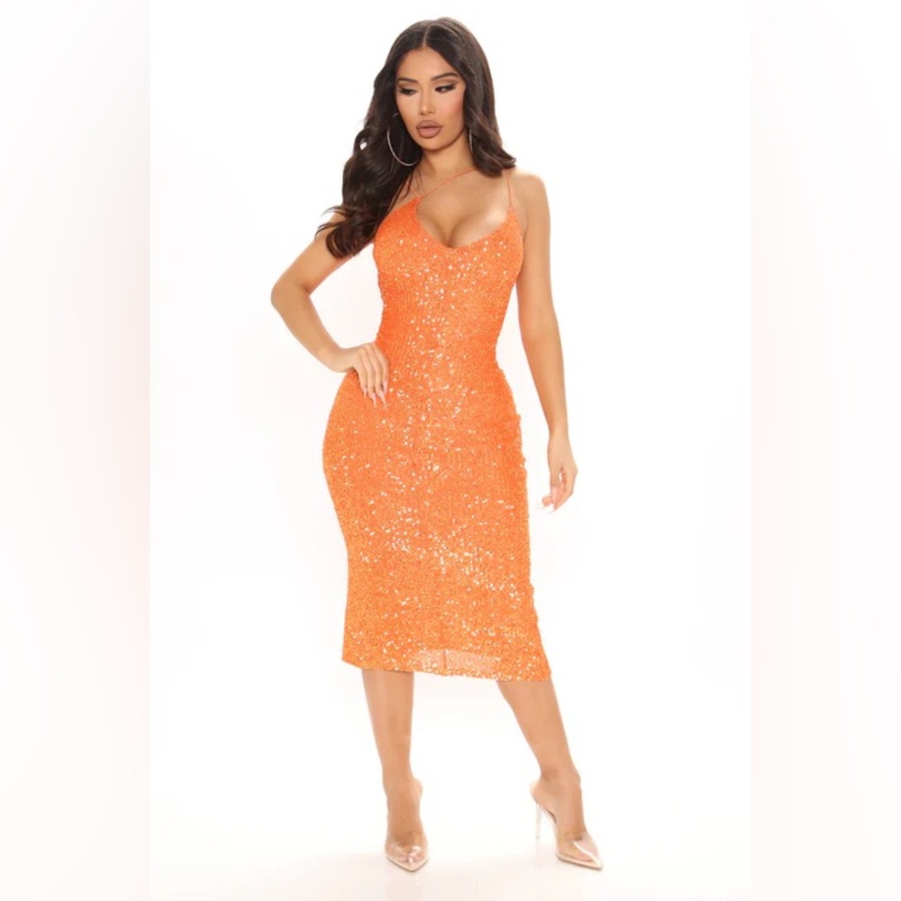 Orange Sequin Dress